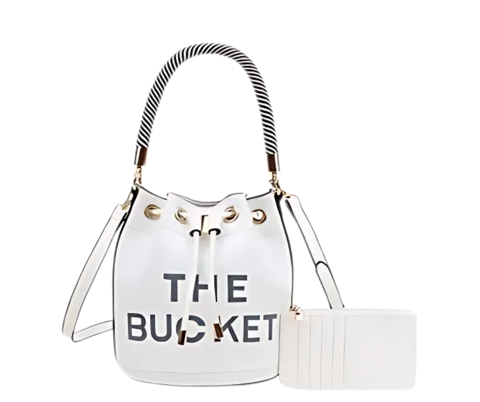 Bucket Bag with Striped Handle Set - Lal's Boutique