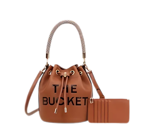 Bucket Bag with Striped Handle Set - Lal's Boutique