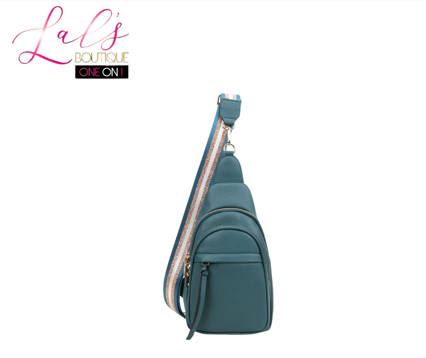 Glitter Strap Vegan Leather Crossbody Bag - Lal's Boutique