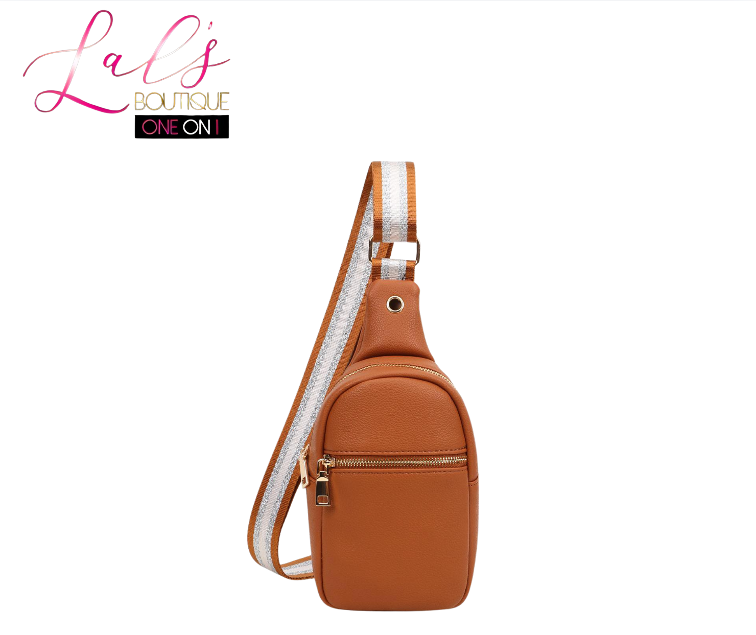Vegan Leather Sling Bag with Glitter Strap - Lal's Boutique
