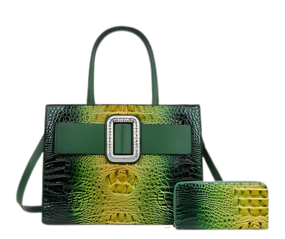 Ombre Croc-Inspired Handbag Set - Lal's Boutique