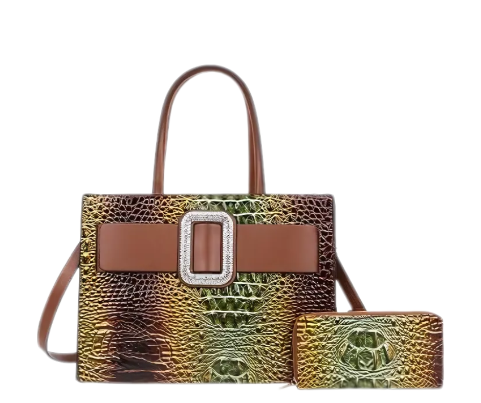 Ombre Croc-Inspired Handbag Set - Lal's Boutique