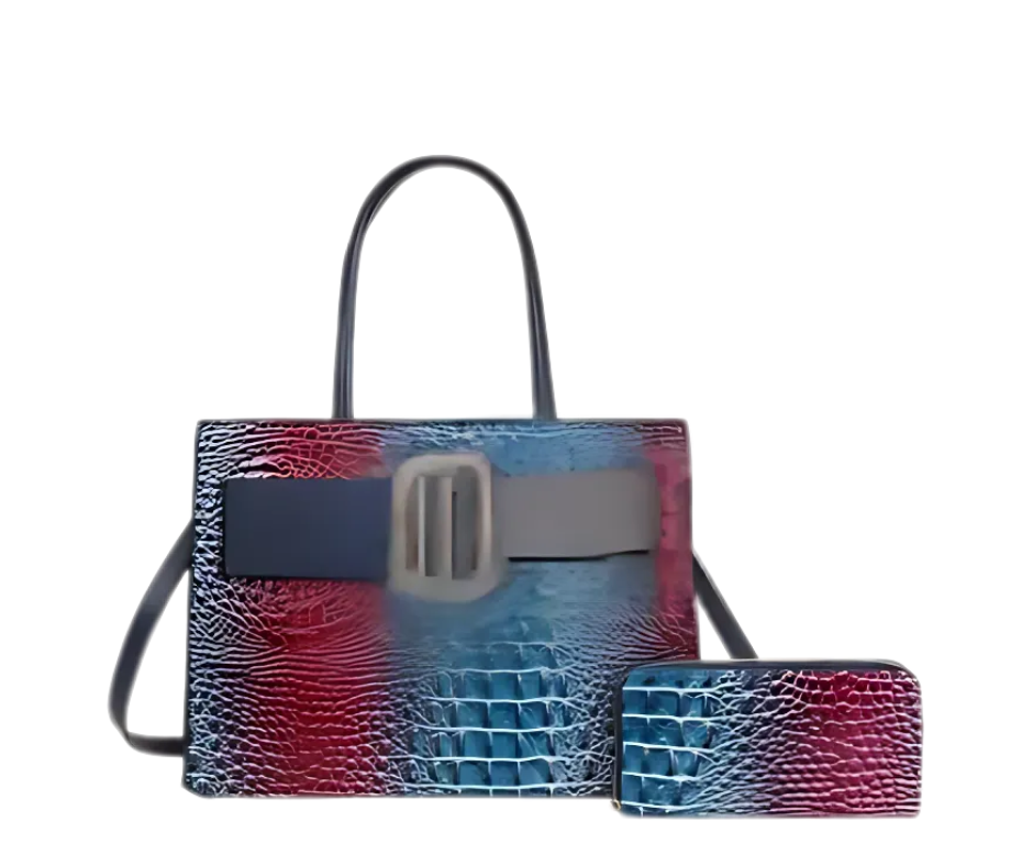 Ombre Croc-Inspired Handbag Set - Lal's Boutique