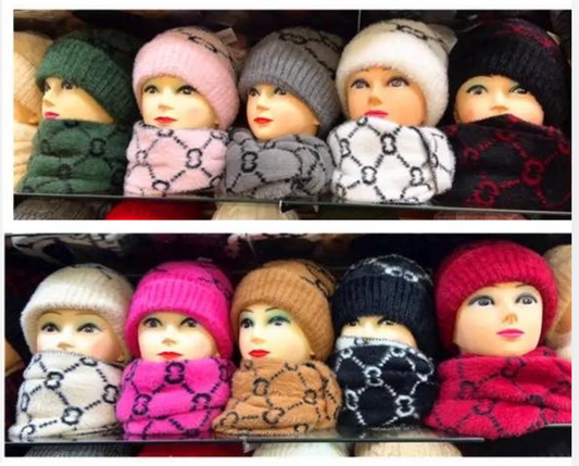 Designer Inspired Hat and Scarf Set - Lal's Boutique