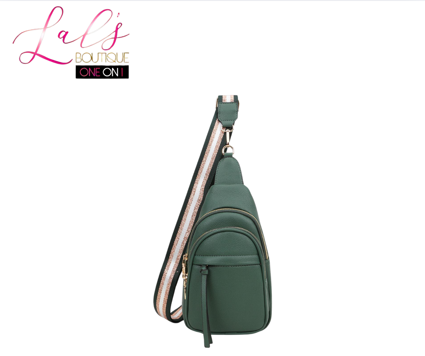 Glitter Strap Vegan Leather Crossbody Bag - Lal's Boutique
