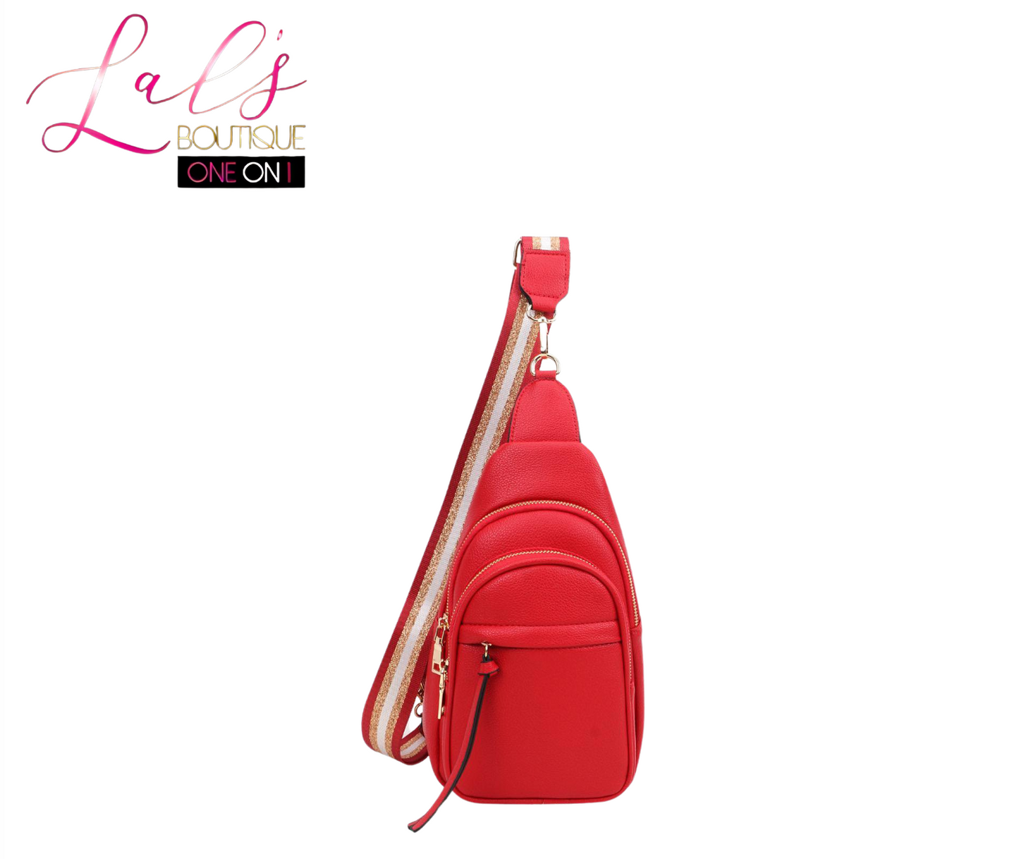 Glitter Strap Vegan Leather Crossbody Bag - Lal's Boutique