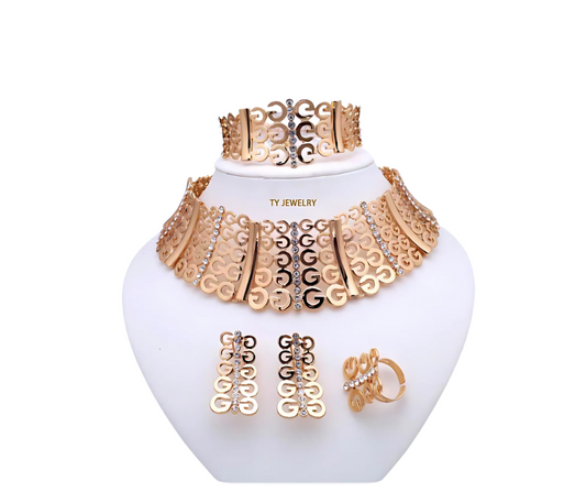 G-Inspired Statement Gold Necklace Set - Lal's Boutique