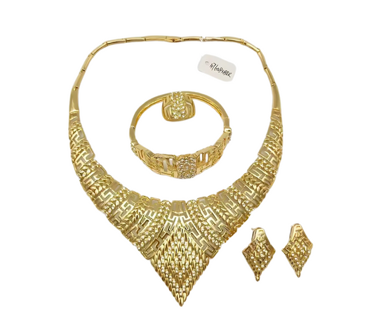 Gold Statement Necklace Set - Lal's Boutique